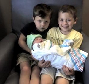 Ethan and Lucas welcome Harper